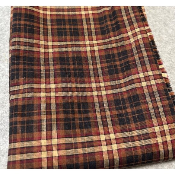 Plaid Fabric Material 1/2 yard x 38" Red & Brown Cotton Craft Sewing Quilting Ap - Picture 1 of 6